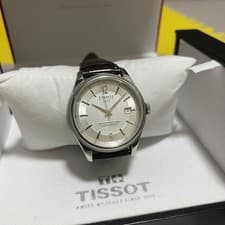 TISSOT T108408 Wristwatch 41x39mm 316L Stainless Leather Brown Silver