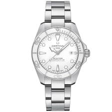 New Certina DS Action Diver 40.5mm White Dial Men's Watch C0484071101100