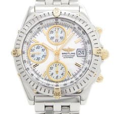 BREITLING Chronomat Bicolor B13350 Chronograph Date 100m White MOP Men Automatic
