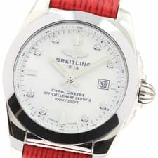 Breitling Galactic 29 Ladies Quartz Watch Diamond Bezel Used From Japan