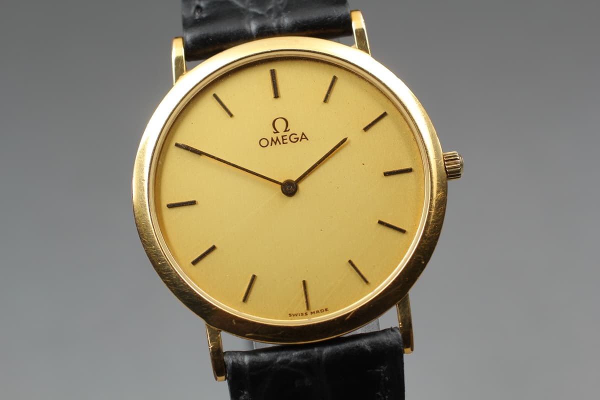 [Near MINT] Omega De Ville Cal.1378 Ref.195.0075 Gold Round Quartz Men's Watch