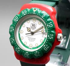 TAG Heuer Formula 1 384.513/1 Vintage Quartz Men's Watch Green Red 35mm JAPAN