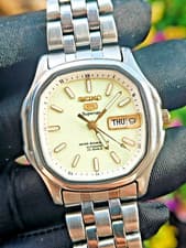 RARE! Vintage Seiko 5 Superior 7S36 5000 Square Lume Dial Automatic Men’s Watch