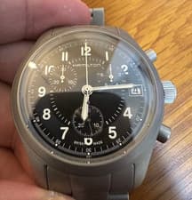 HAMILTON Khaki Chronograph H685820 Black Dial Quartz Men's Date Watch from JP