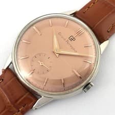 CLASSIC GIRARD PERREGAUX NICE ROSE GUILLOCHE DIAL MANUAL WIND STEEL GENTS WATCH