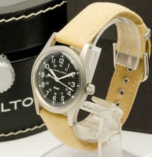 3 Belts [Near MINT w/ PAPER] Hamilton Khaki 9415A 33mm Manual Winding Men Watch