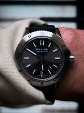 Rare Halios Seaforth, Grey Blue, 12 Hr Steel Bezel