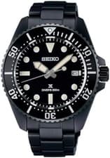 SEIKO PROSPEX SBDJ065 Stainless Steel Solar Diver Scuba Watch All Black F/S NEW
