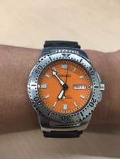 Rare SEIKO Diver Overseas Model Orange Night