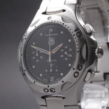 ▶ TAG HEUER Kirium CL2110 Chronograph Black Dial 41mm Men's AT Watch JPN U213