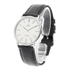 OMEGA DEVILLE Cal.625 Hand-Wind 32mm SS Silver Dial Leather Strap #C2031