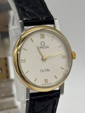 Omega Devil Quartz 595.1111 Ladies Watch Silver Dial Genuine Belt Used