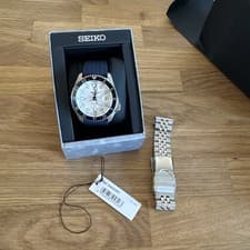 Seiko 5 Sports 42.5Mm Gmt Ssk033K1 Steel Blue Black Bezel White Dial