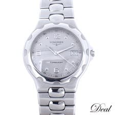 Longines Conquest Silver Men Quartz Watch 35mm SS