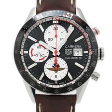 TAG Heuer Carrera Calibre 16 Indy 500 CV201AS Auto SS Black 100m Chrono Men's Wa