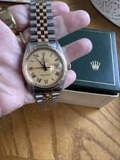 1980 Vintage 16013 Rolex Datejust Jubilee Two-tone Champagne Buckley Dial