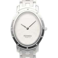 HERMES Clipper Oval Watch Stainless Steel C01.510 Quartz Polished Ladies  HERMES
