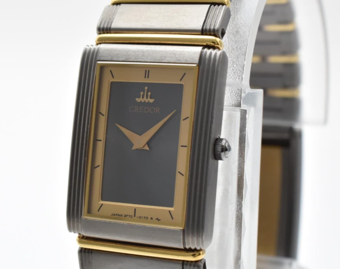 Seiko Credor 2F70-5140 18KT Titanium Quartz Ladies Watch Gray Dial Works #27