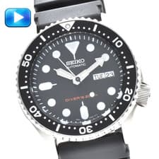 [MINT] SEIKO SKX007 7S26-0020 Black Boy Auto Diver 42mm Men's Watch New Belt