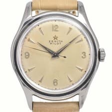 ZENITH pilot vintage Stainless Steel white Dial Automatic Men's Watch Y#146321