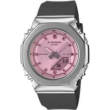 CASIO G-SHOCK GM-S2110SR-1AJF Silver Metal Bezel Pink Dial Black Band NEW