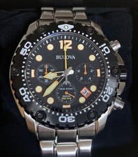 BULOVA Sea King 98B244 Chronograph Divers Watch Excellent Condition