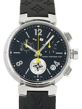LOUIS VUITTON Tambour GM Lovely Cup Chronograph Quartz Watch Q11BG Black Dial
