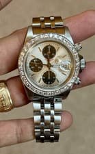 TUDOR Tiger Prince Date Automatic Chronograph Silver Dial Diamond Bezel