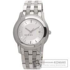 Gucci 5500XL Stainless Steel Round Face Men's Watch Used From Japan