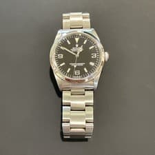 MINT 2001 Rolex Explorer 36mm 14270 Steel Automatic Black Dial Watch P Serial
