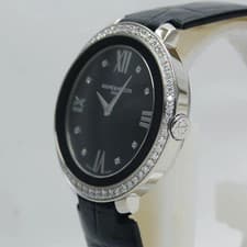 Baume & Mercier Watch Promesse QZMOA10166 Black 8P Diamonds Dial w/Warranty Card