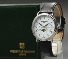 Vintage 1997 [N MINT w/ BOX] FREDERIQUE CONSTANT Moon Phase Quartz Men's Watch
