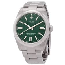 Rolex Oyster Perpetual 41mm Automatic Chronometer Green Dial Men's Watch