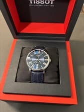 Tissot Carson Automatic Watch Steel Blue Dial Leather From Japan
