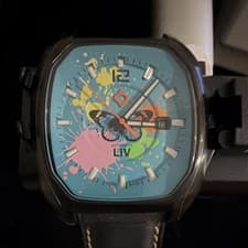 LIV Rebel Limited Edition Automatic Wristwatch Blue Dial Leather Band Sapphire