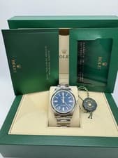 2026 New Rolex Oyster Perpetual 41 134300 Med Blue Dial Box Papers