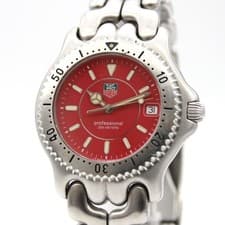 [NEAR MINT] TAG Heuer WG111C Red Dial 200M Date AT Men's Watch From JAPAN Z235