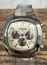 U-BOAT B40-08 Chronograph Quartz 41mm Cream Dial Watch Unused Boxed