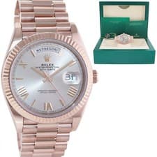 MINT 2020 Rolex President 40mm Rose Gold Sundust Roman 228235 Watch Box