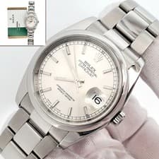 2015 Rolex Datejust Silver Index Dial Steel Oyster 36mm Watch 116200 Papers