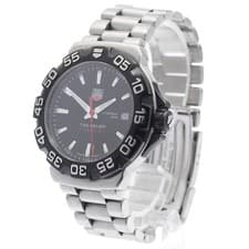 TAG Heuer Watch WAH1110 Formula 1 Date Quartz Silver Black Men's Rare Auth