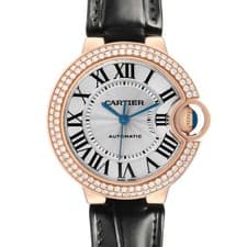 Cartier Ballon Bleu 33 Rose Gold Diamond Ladies Watch WE902066