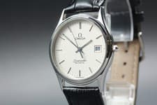 1984 Near MINT OMEGA Seamaster 33mm 196.0251 Quartz White Dial Men's Vintage