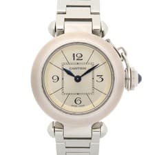 CARTIER Miss Pasha Wrist Watch W3140007 Quartz Stainless Steel Used Women