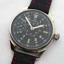 Rare Big Swiss Mechanical Mens Military Marriage Wristwatch OMEGA Pilots WW2