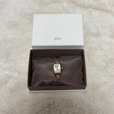 Ete Tonneau Face Watch Yellow Gold Mesh Band Quartz New Strap Boxed