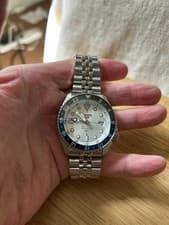 Seiko 5 Sports GMT Automatic Silver Dial Stainless Steel Men's Watch SSK033