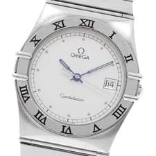 OMEGA Constellation date flat bezel Silver Dial Quartz Men's Watch_954892