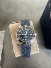 Breitling Superocean Heritage B20 46mm Black Dial Blue Rubber & Steel Watch