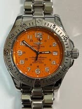 Breitling Superocean 42mm Orange Dial A17360 Automatic Mens Watch Serviced W/Box